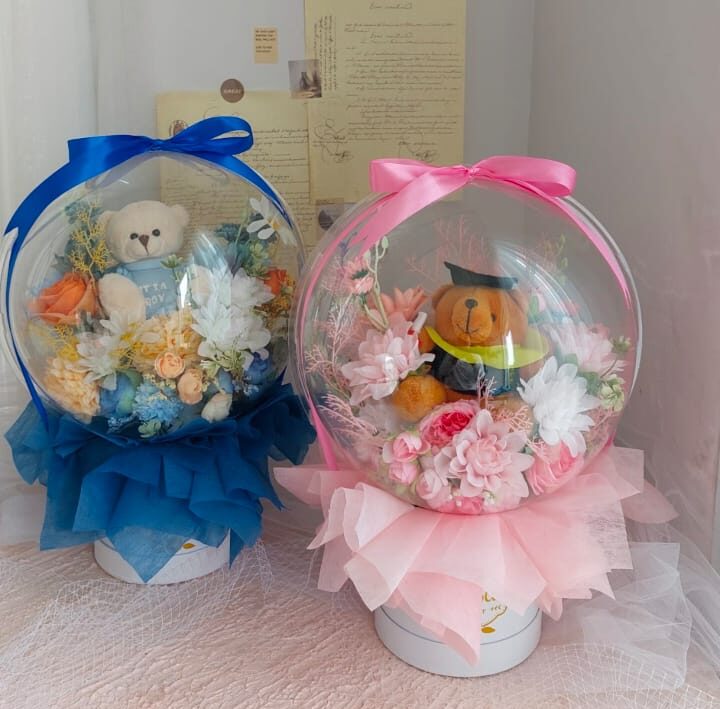 MAGIA D33 BUNGA BALON | bunga balon anti kempes | bunga dalam balon | balon akrilik | balon mika