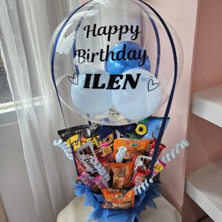 HOT AIR BALLOON BLOOM BOX SNACK | Buket Snack | Buket Balon | Hadiah Ulang Tahun