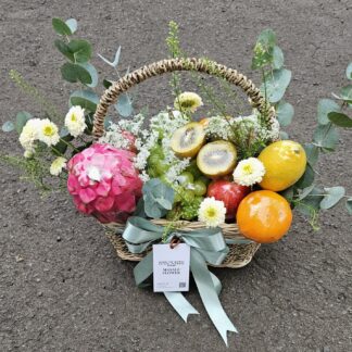 PARSEL BUAH | FRUIT HAMPERS | Mix Fresh Flower | Buah dan Bunga Dalam Keranjang | Birthday Gift | Hampers | Fresh Flower
